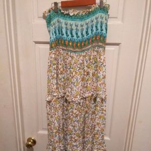 Colorful tube top maxi